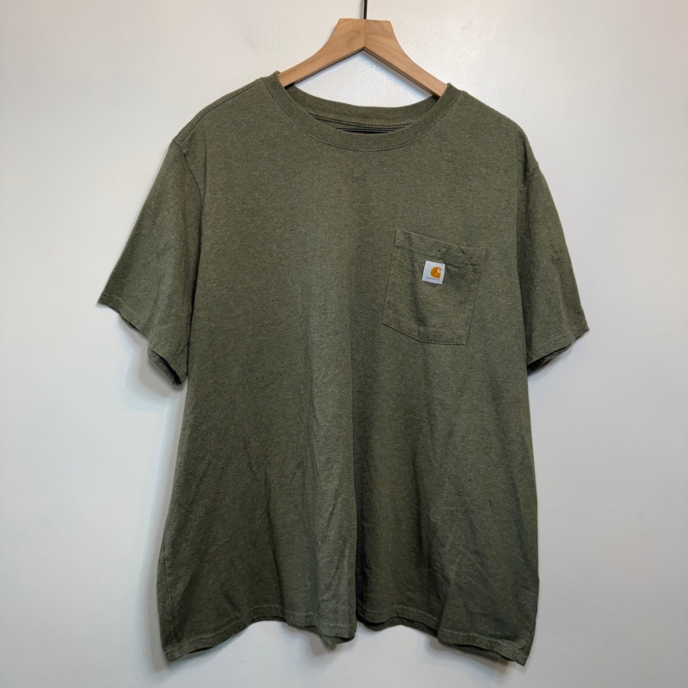 Carhartt Loose Fit Pocket T-Shirt Men's 3X Heather Olive Green Short Sleeve